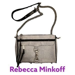 Rebecca Minkoff Mini Mac Bag Black White RARE
